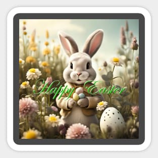 Happy Easter Bunny Easter Day Gift Sticker